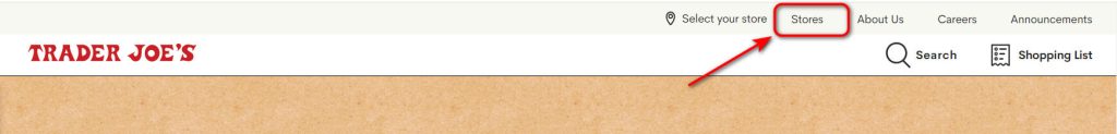 Find the Store Locator on Trader Joe's Website
