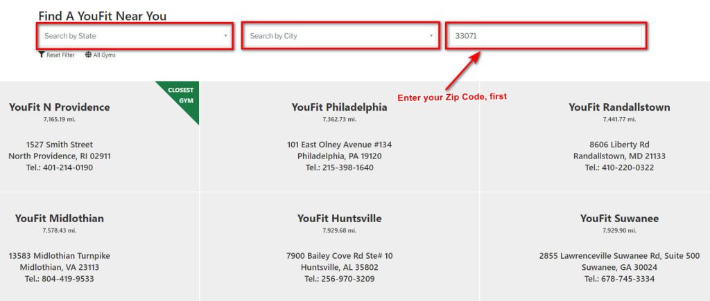 Search for Your Nearby YouFit Gym in the Gym Locator