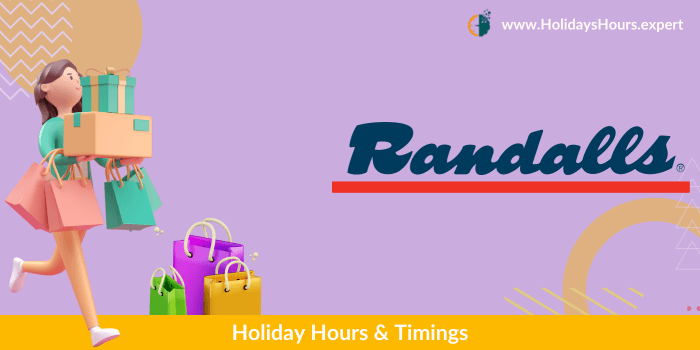 Randalls Holiday Hours Calendar